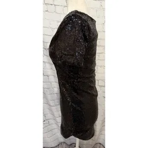 Rinko black sequined Mini Party cocktail dress Size Small thumbnail 3