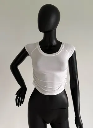 Slim Top T-Shirt Short Sleeve Top Tee Blouse Slim Fit Top Shirt Cropped Top Casual thumbnail 1