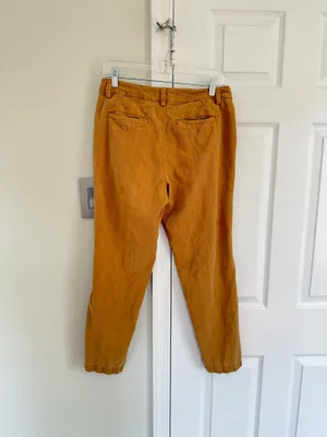 Anthropologie Women Scout Slim Pleated Straight Leg Ankle Pants Honey 27 Boho thumbnail 7