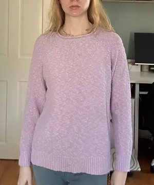 ll bean purple knit crew neck sweater thumbnail 1
