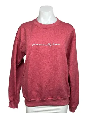 Phenomenal Pink Phenomenally Brown Oversized Long Sleeve Sweatshirt Top Size S thumbnail 1