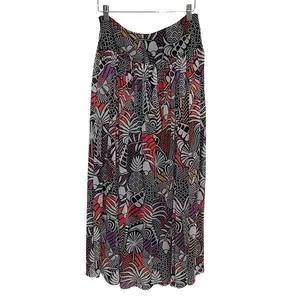 Farm Rio for Anthropologie Tropical Maxi Skirt Mesh Lined Black White Multi Smal thumbnail 2