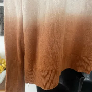 J.Jill Dip Dyed Ombré Cardigan Sweater Womens Large Pink Brown White But… thumbnail 7