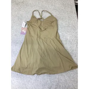 JoyLab Womens Almond Tan Exercise Dress Built-in Bra and Shorts Large NWT thumbnail 2