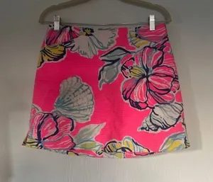 Lilly Pulitzer Skirt size 2‎ Royal Pink Swept By The Tides Built In Shorts thumbnail 1