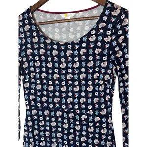 Boden Dress Womens Floral Leaf Print Flare Sleeve Stretch Knee Length Boho Sz 4 thumbnail 3