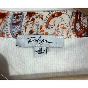 Polagram Maxi Dress Cream Paisley Tiered Boho‎ Peasant Cottage Modest Church M thumbnail 6