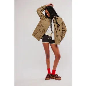 Free People OOFWEAR Oversized Khaki Cotton Rain‎ Duster Jacket Size 12 NWT thumbnail 14