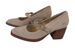 Born Adelphi Suede Snip Toe Mary Jane Pumps Beige Suede 6.5M Neutral Minimalist thumbnail 1