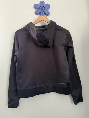 Ariat Tek Women’s Small 1/4 Zip Hoodie Drawstring Grey Outdoor Active Logo thumbnail 3