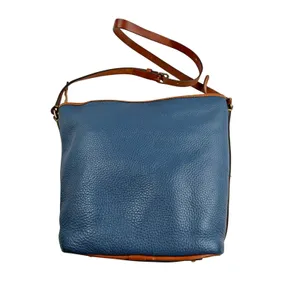 Dooney & Bourke Pebble Grain Leather Zip Sac Crossbody Bag Purse Jeans Blue thumbnail 2