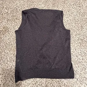 White House Black Market Grey Metallic Knit Surplice Wrap Sleeveless Top M thumbnail 5