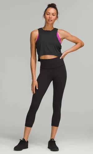 Lululemon Open-Back Cropped Training Tank Top - Black - 8 thumbnail 1