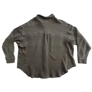 Aerie LumberJane Waffle Shirt Shacket Women’s XS Button Down Oversized Green thumbnail 3