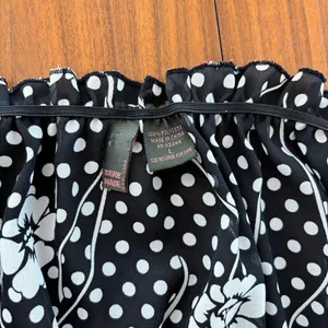 Serenade Polka Dot Floral Babydoll Top Pleated Blouse Sheer Boho Fairy Large thumbnail 4