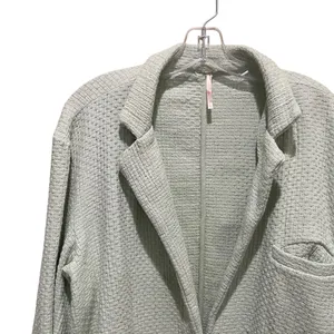 Free People Woven Textured Button Front Jacket Light Green Womens Size Medium thumbnail 3