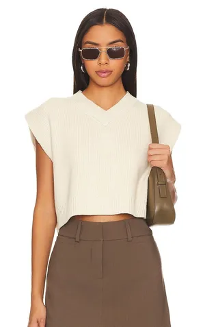 Free People Easy Street Vest in Cream XS thumbnail 1