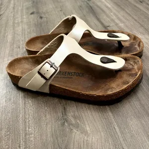 Birkenstock Sandals Gizeh Pearl White Thong Womens 39 US 8-8.5 thumbnail 3