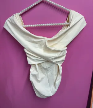 Edikted off the shoulder cream top small thumbnail 1
