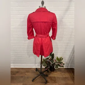 Banana Republic Pink Y2K Style Belted Trench Coat thumbnail 7
