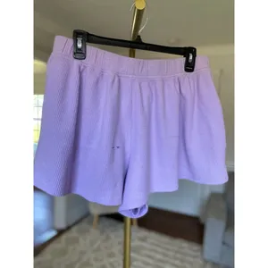 Aerie Waffle Knit Lounge Shorts Lilac Pastel Cozy Stretchy Boho Buttery Soft XL thumbnail 4