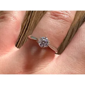 Boutique 1Ct Solitaire Platinum 925 Simulated Diamond Engagement Wedding Ring, Size 8‎ thumbnail 11