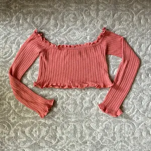 Ribbed Off-the-Shoulder Crop Top thumbnail 1
