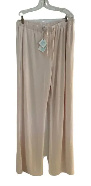 By Egreis Split Leg Wide Leg Pants Drawstring Waist NWT Size XL Pink thumbnail 1