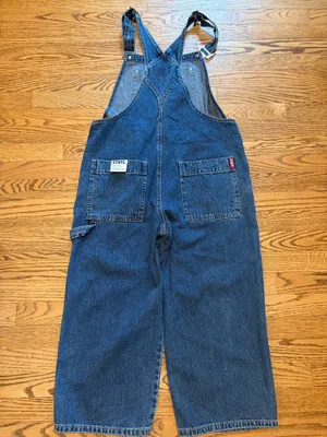 Ethyl Denim Overalls Bibs Cropped Vintage Blue thumbnail 2