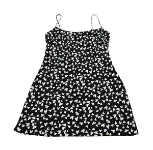 NWT Abercrombie & fitch womens black cream hearts mini dress. silky feel Size MP thumbnail 1
