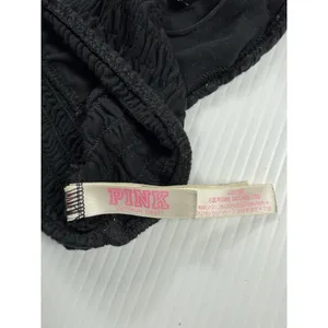 Pink Victorias Secret Strappy Crossback Lined Bralette Crop Top L‎ Black thumbnail 3