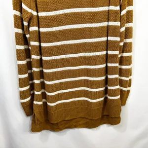 Old Navy XL Sweater Mustard Striped Crew Raglan Academia‎ Fall Knit Office 214 thumbnail 4