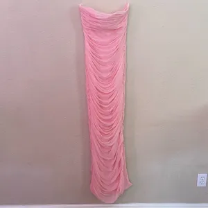 House of CB “Sofia” Fairy Pink Mesh Maxi‎ Dress strapless NWOT like fornarina XL thumbnail 6