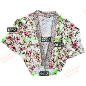 Anthropologie Idalia‎ Floral Jacket Kimono OS One Size Women's Blouse Top Shirt thumbnail 7