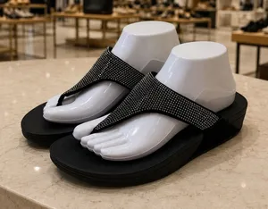 Fitflop‎ Black Silver Beaded Platform Sandal Capsule Breathable Comfort 9 thumbnail 1