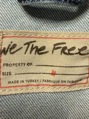Free People We The Free Your Dad's Distressed Denim Jean Jacket Women's Medium thumbnail 16