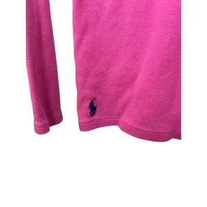 Ralph Lauren Sport V-Neck Top Pink Pony Medium Long Sleeve Old Money Women’s thumbnail 2