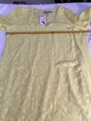 Ina Pale Yellow Geometric Sheer Tunic Size L thumbnail 3