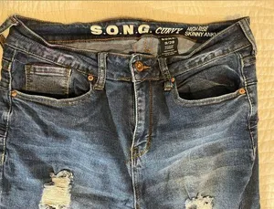 SONG High Rise Ripped Skinny Jeans thumbnail 2