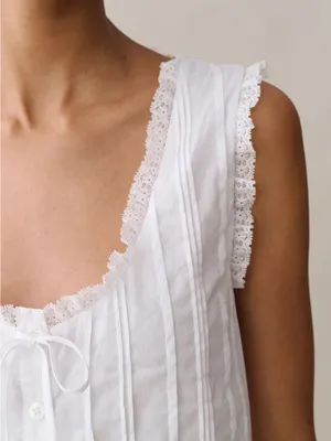NWT Sorella Vanya Cotton Top size XS white lace tank thumbnail 5