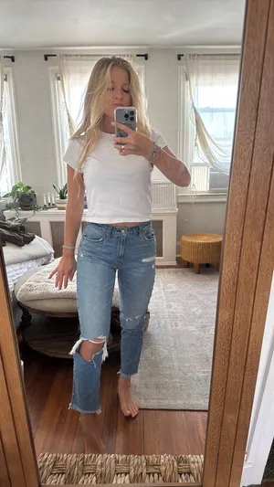 Abercrombie Annie High-Rise Jeans with studs on side thumbnail 2