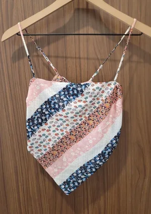 Princess Polly Chelina Bandana Tie Back Patchwork Y2K Top 4 thumbnail 1