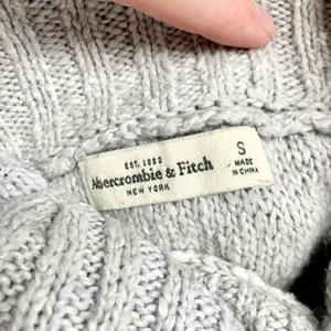 Abercrombie & Fitch Cowl Neck Sweater Dress Womens Size S Grey Knit Cotton Blend thumbnail 10