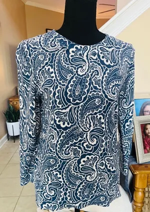 Boden Paisley Linen Sweater thumbnail 1