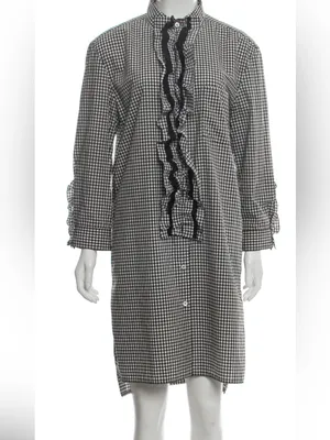 Prada Fall 2013 Gingham Black & White Shirt Dress thumbnail 11