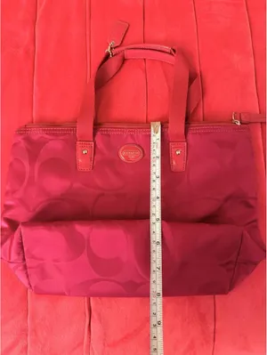 Fuchsia Coach Getaway Signature Nylon Packable Weekender Mini Tote Bag 2013 thumbnail 7