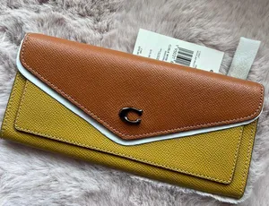 Coach PewterFlax Multi Wyn Soft Crossgrain Leather Wallet thumbnail 1