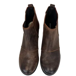 Sorel Joan of‎ Arctic Wedge II Chelsea Boot Leather Brown Burnt Henna Womens 7 thumbnail 9