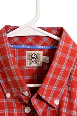 Cinch men’s L/S classic fit medallion button down shirt red size medium thumbnail 4