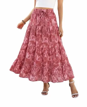 Zaful Tiered paisley maxi skirt thumbnail 1